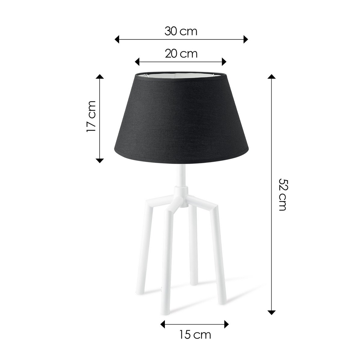 Home Sweet Home Table Lamp Largo - Unique Spinn-base Black Lampshade