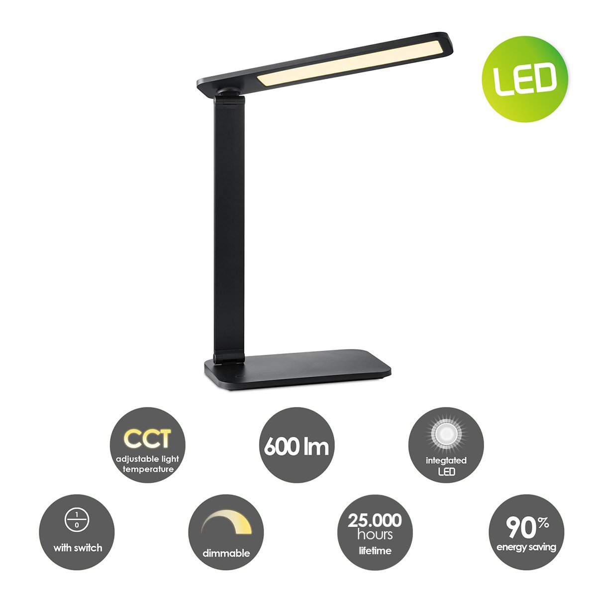 Home Sweet Home - Talia LED Desk Lamp 6W Black - Adjustable