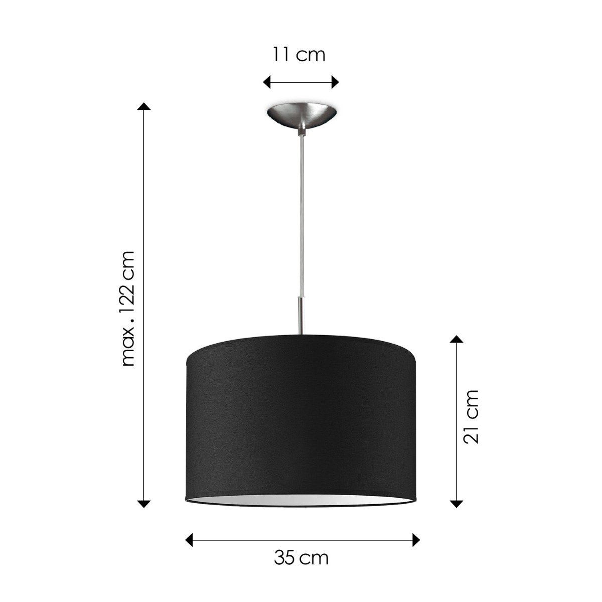 Home Sweet Home hanging lamp Tube Deluxe, E27, black, 35cm