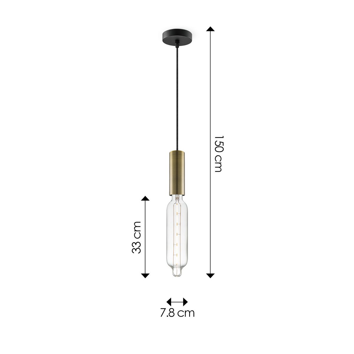 Home Sweet Home hanging lamp bronze Saga Tube - G78 - dimmable E27 clear