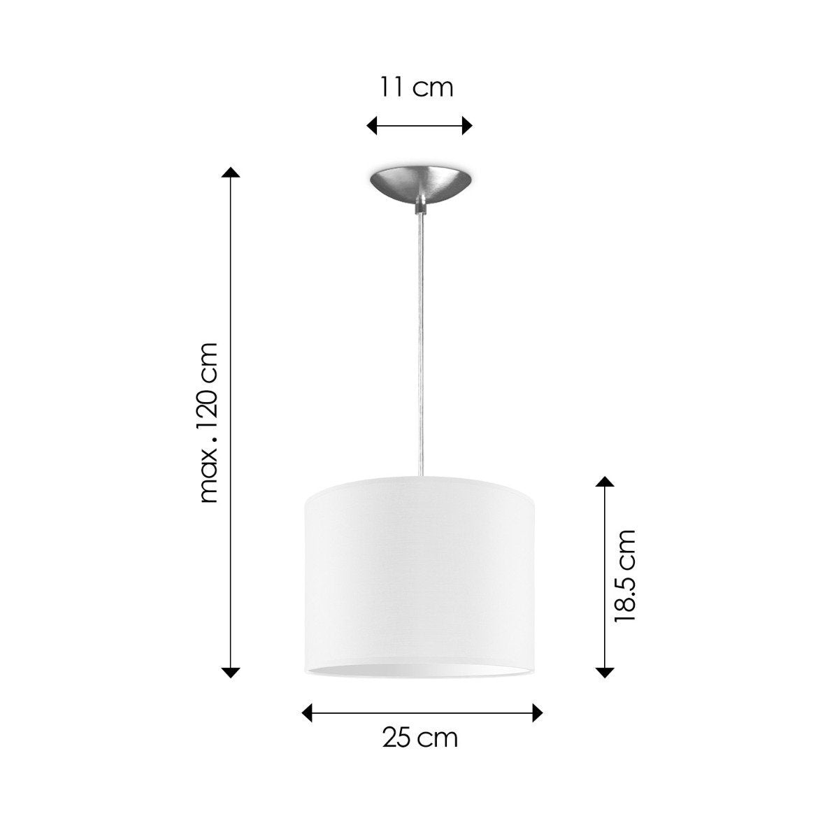 Home Sweet Home hanging lamp Bling with lampshade, E27, white, 25cm