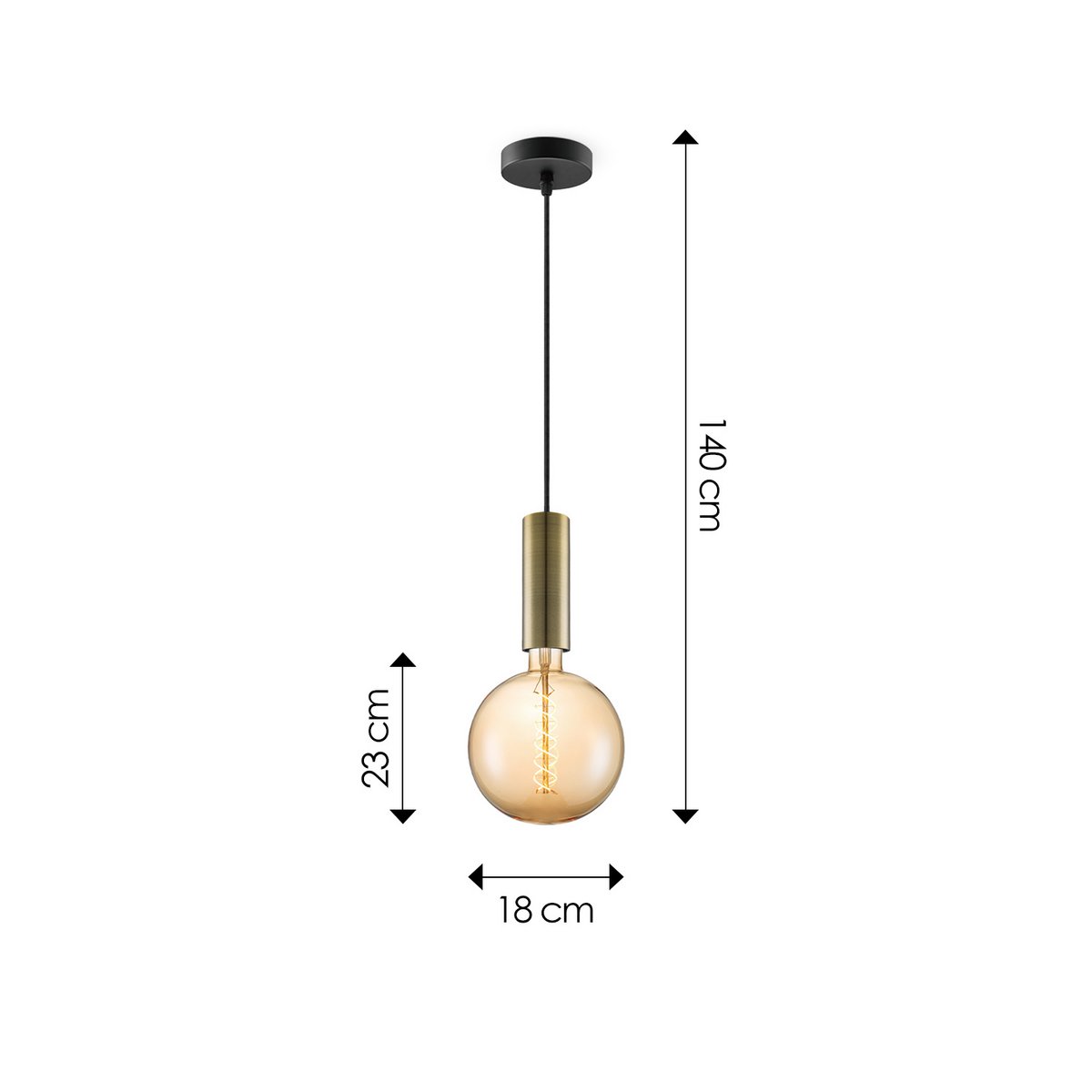 Home Sweet Home hanging lamp bronze Saga - - dimmable E27 amber