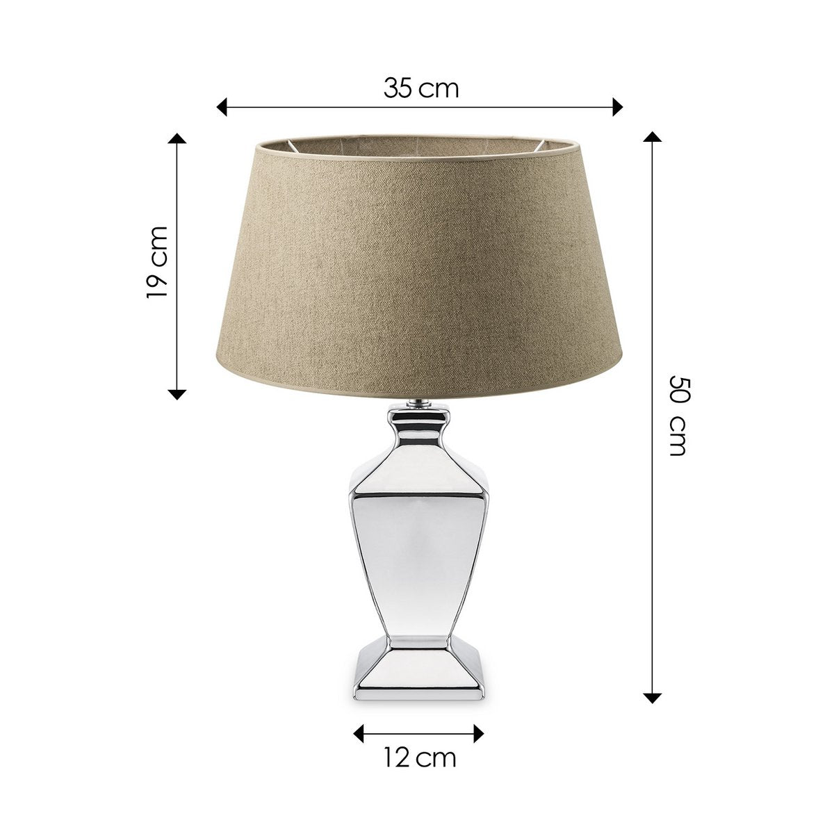 Home Sweet Home Table lamp Melrose, E27 taupe dimensions 35x50cm