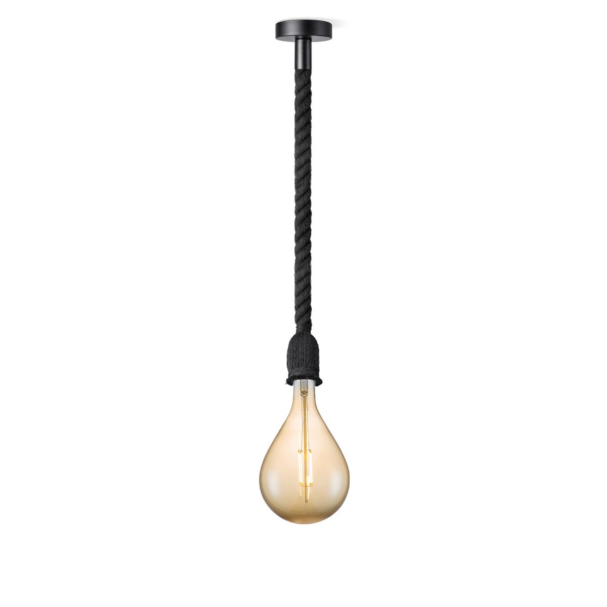 Home Sweet Home hanging lamp black Leonardo Pear G160 dimmable E27 amber