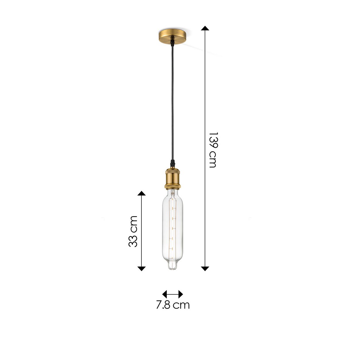 Home Sweet Home hanging lamp bronze vintage Tube - G78 - dimmable E27 clear