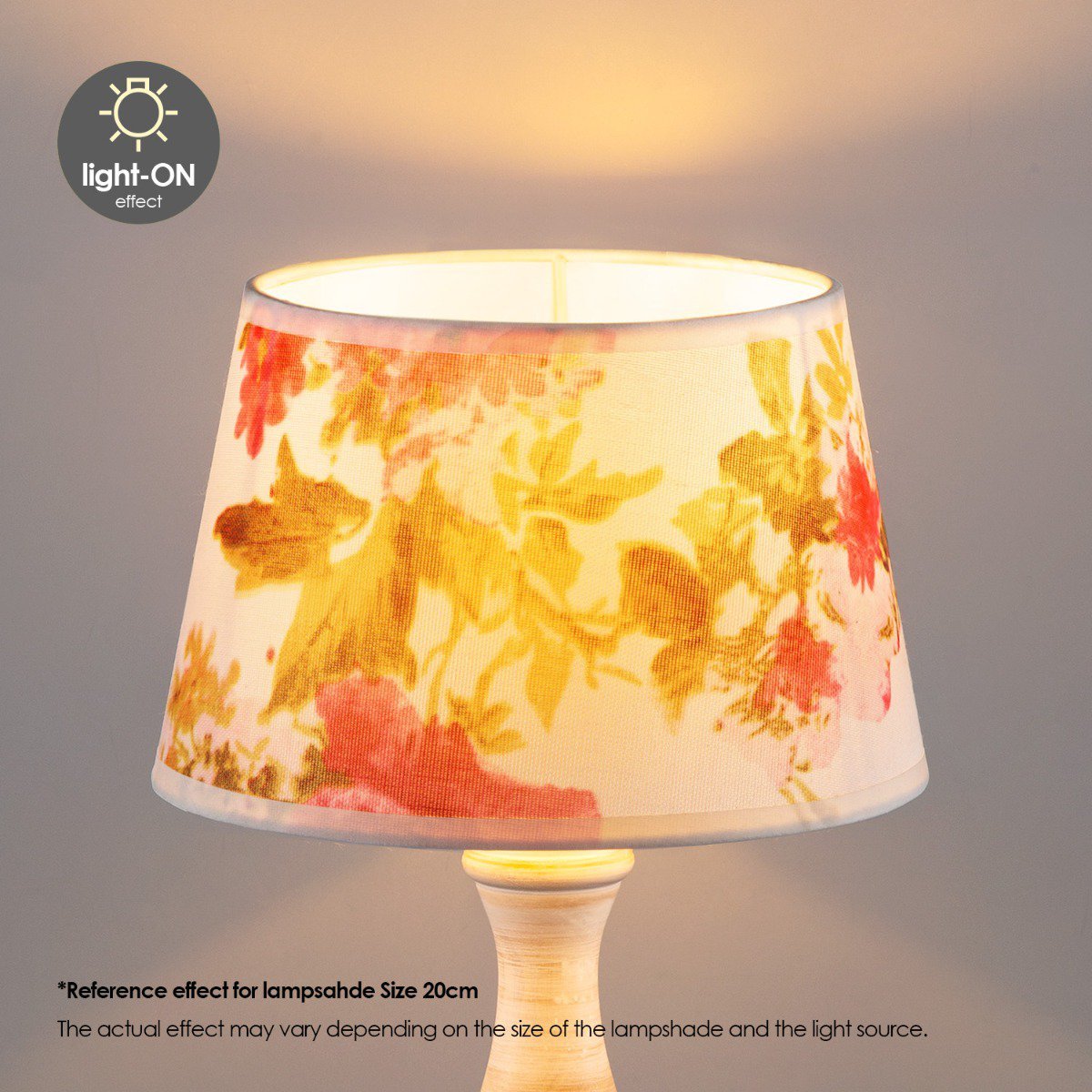 Home Sweet Home Flower Fabric Lampshade Beige - 20 x 15 x 13 cm