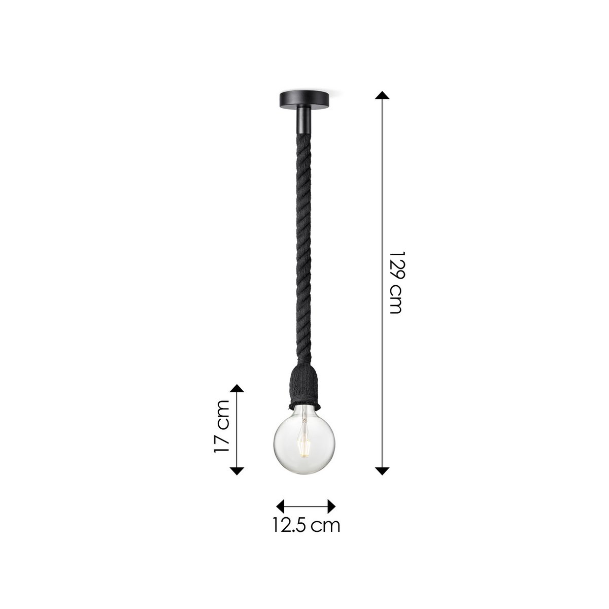 Home Sweet Home hanging lamp black Leonardo - G180 - dimmable E27 clear