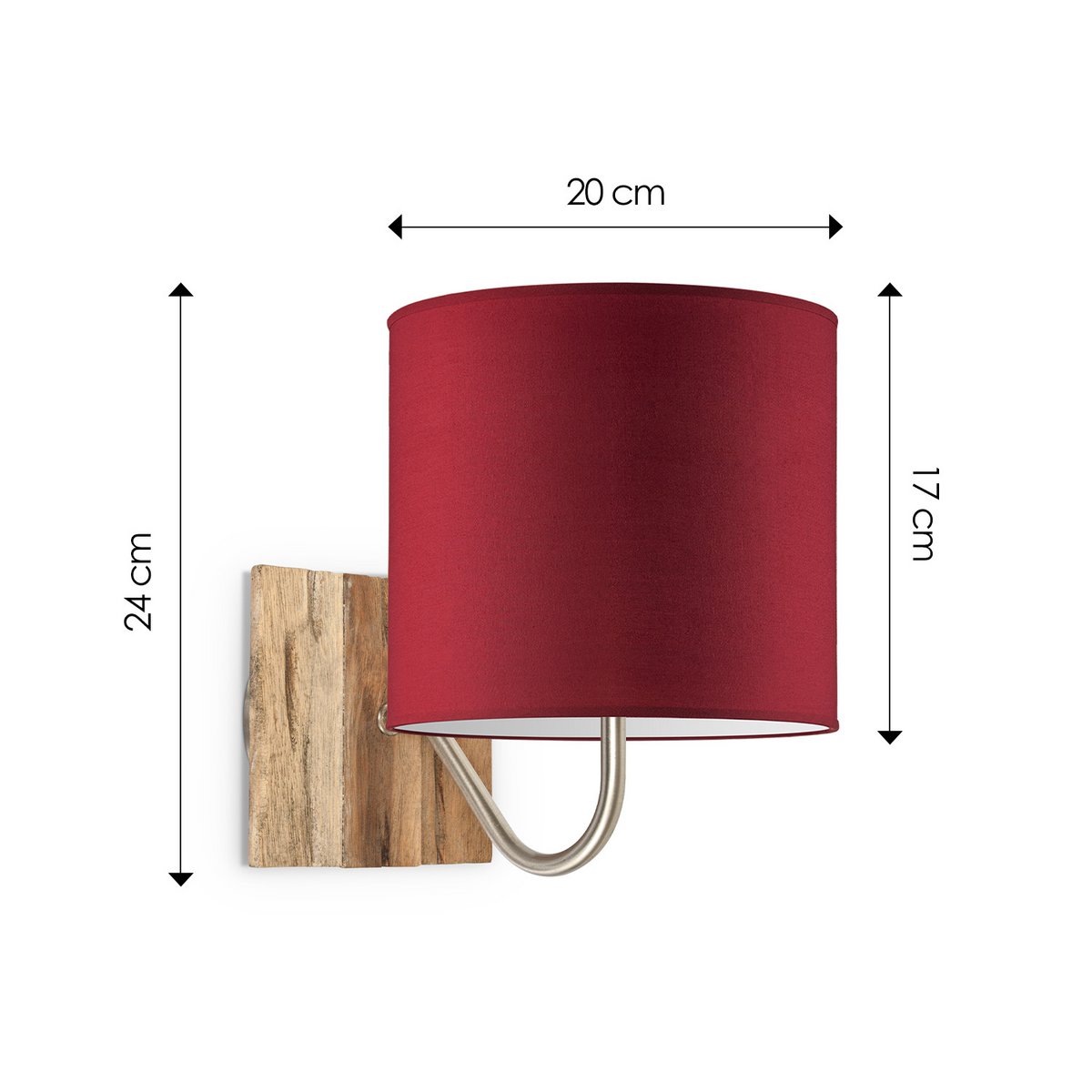 Home Sweet Home Wall Lamp - Drift including Lampshade E27 red 20x17cm