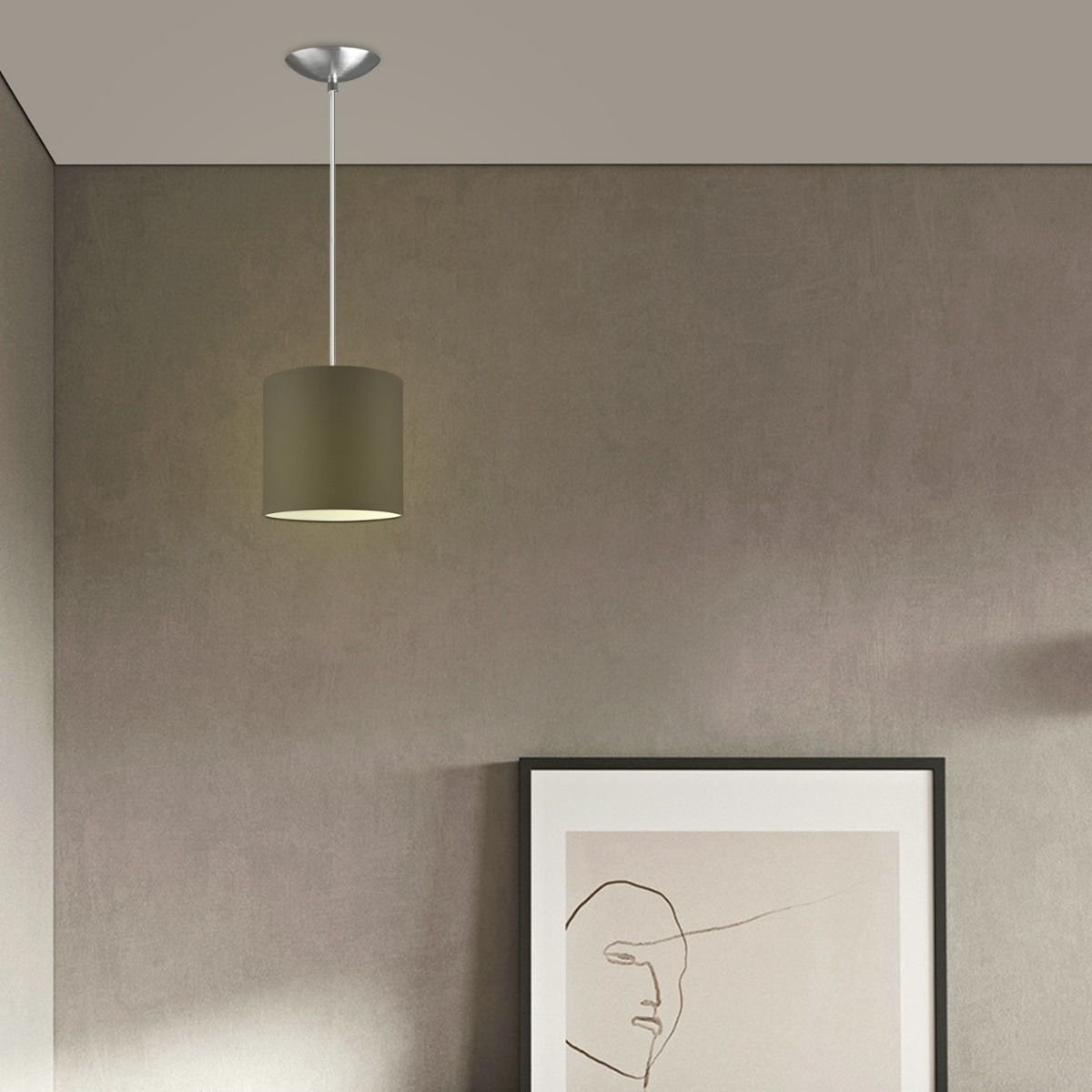 Home Sweet Home hanging lamp Bling with lampshade, E27, taupe, 16cm