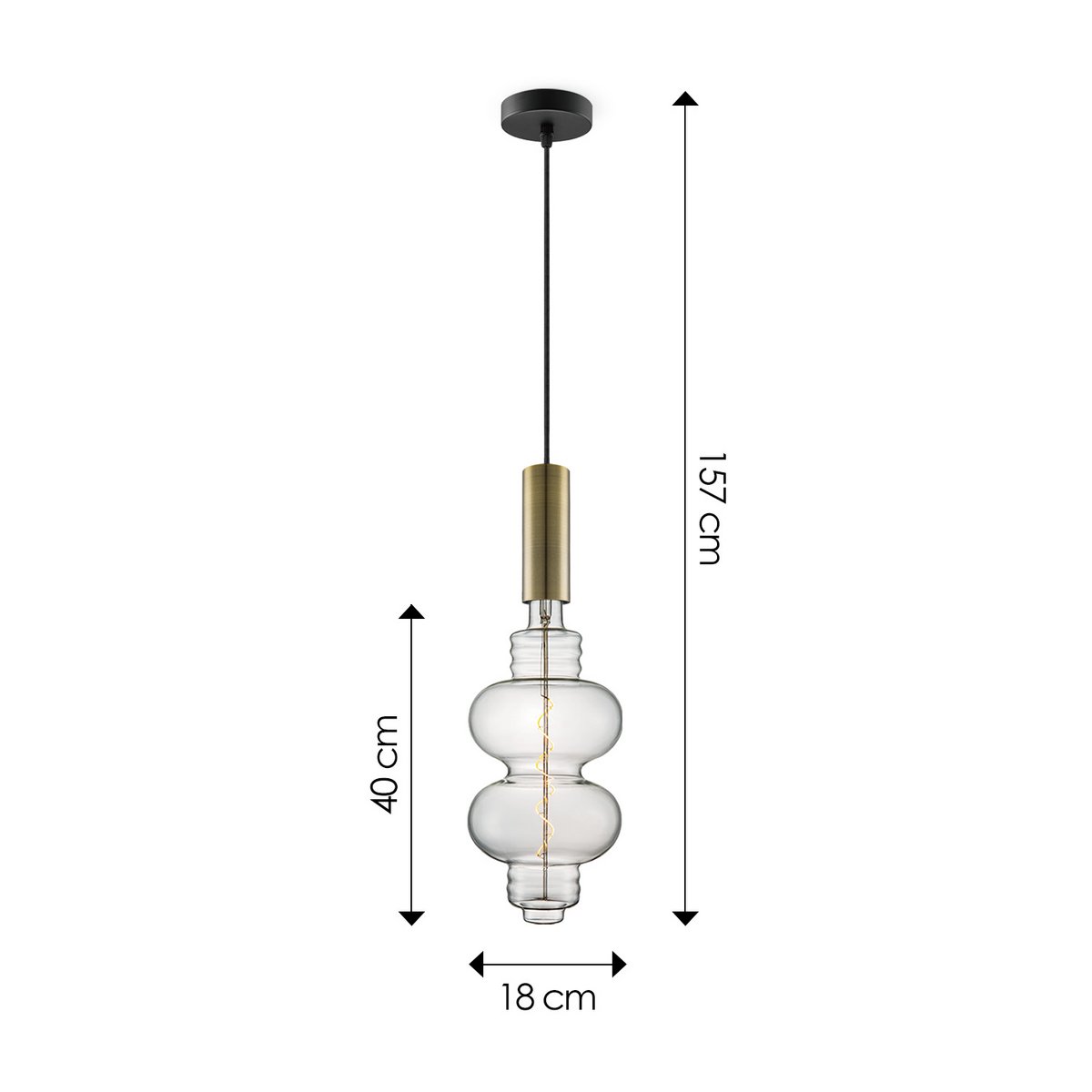 Home Sweet Home hanging lamp bronze Saga Diabolo - dimmable E27 clear