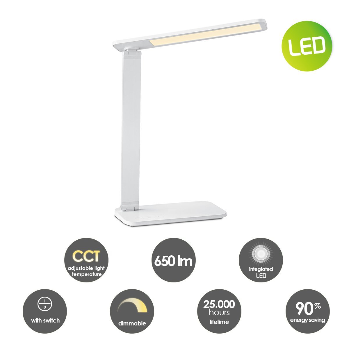 Home Sweet Home - Talia LED Desk Lamp 6W White - Adjustable