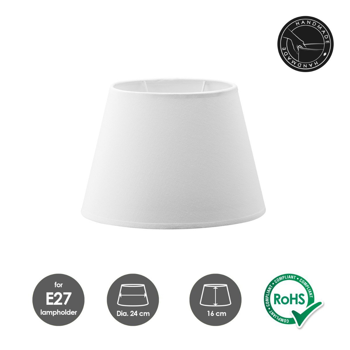 Home Sweet Home Lampshade Largo oval White - W:24xD:14xH:16cm