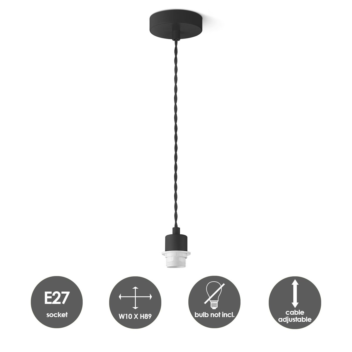 Home Sweet Home lighting pendant Armis 10/10/89cm - Black