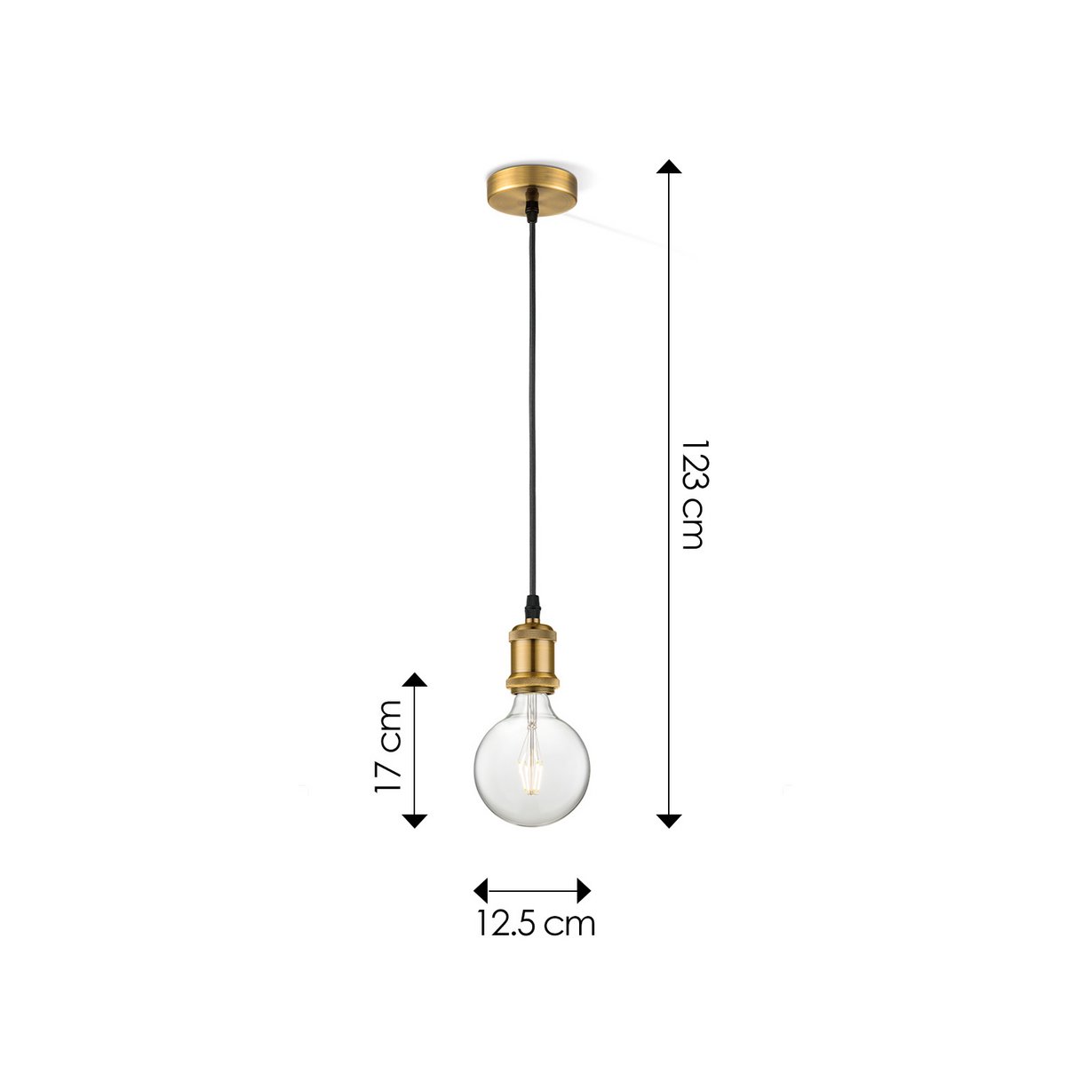 Home Sweet Home hanging lamp bronze vintage - G180 - dimmable E27 clear