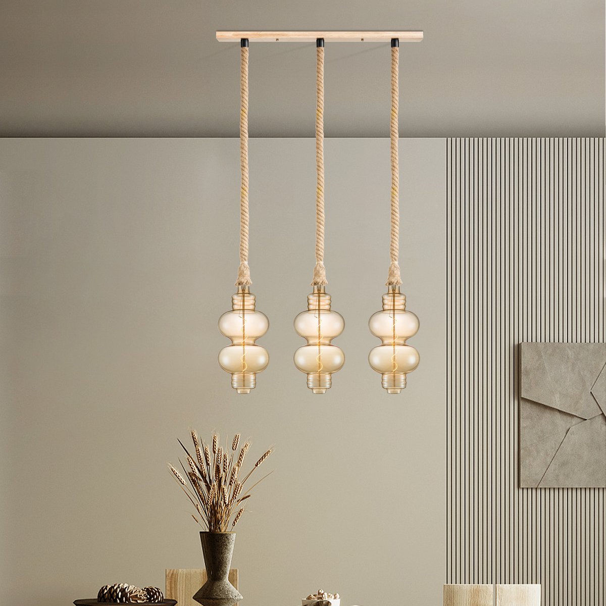 Home Sweet Home hanging lamp Leonardo Diabolo - 3L G180 - dimmable amber