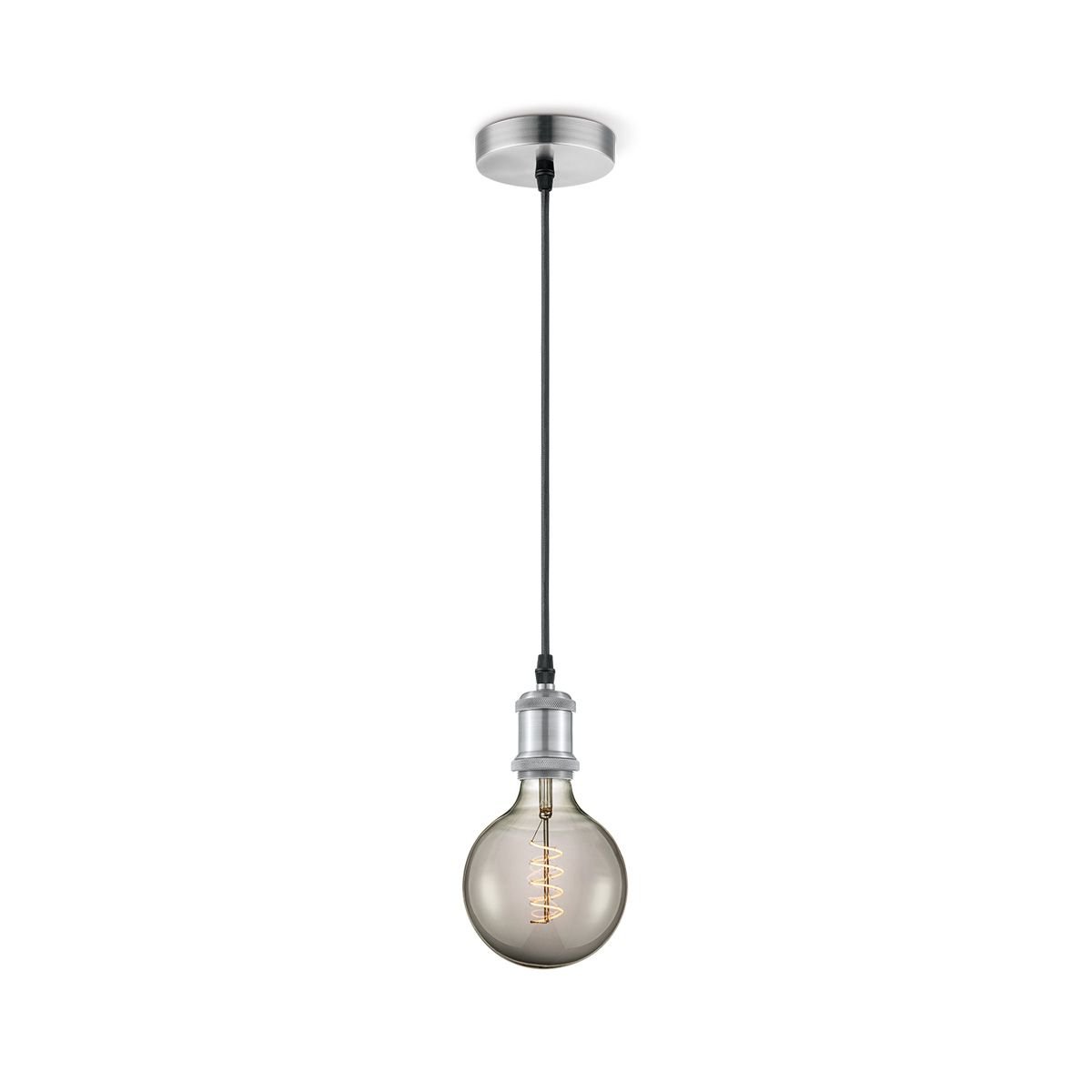 Home Sweet Home Hanging Lamp Basic - Brushed steel - 10x10x109cm