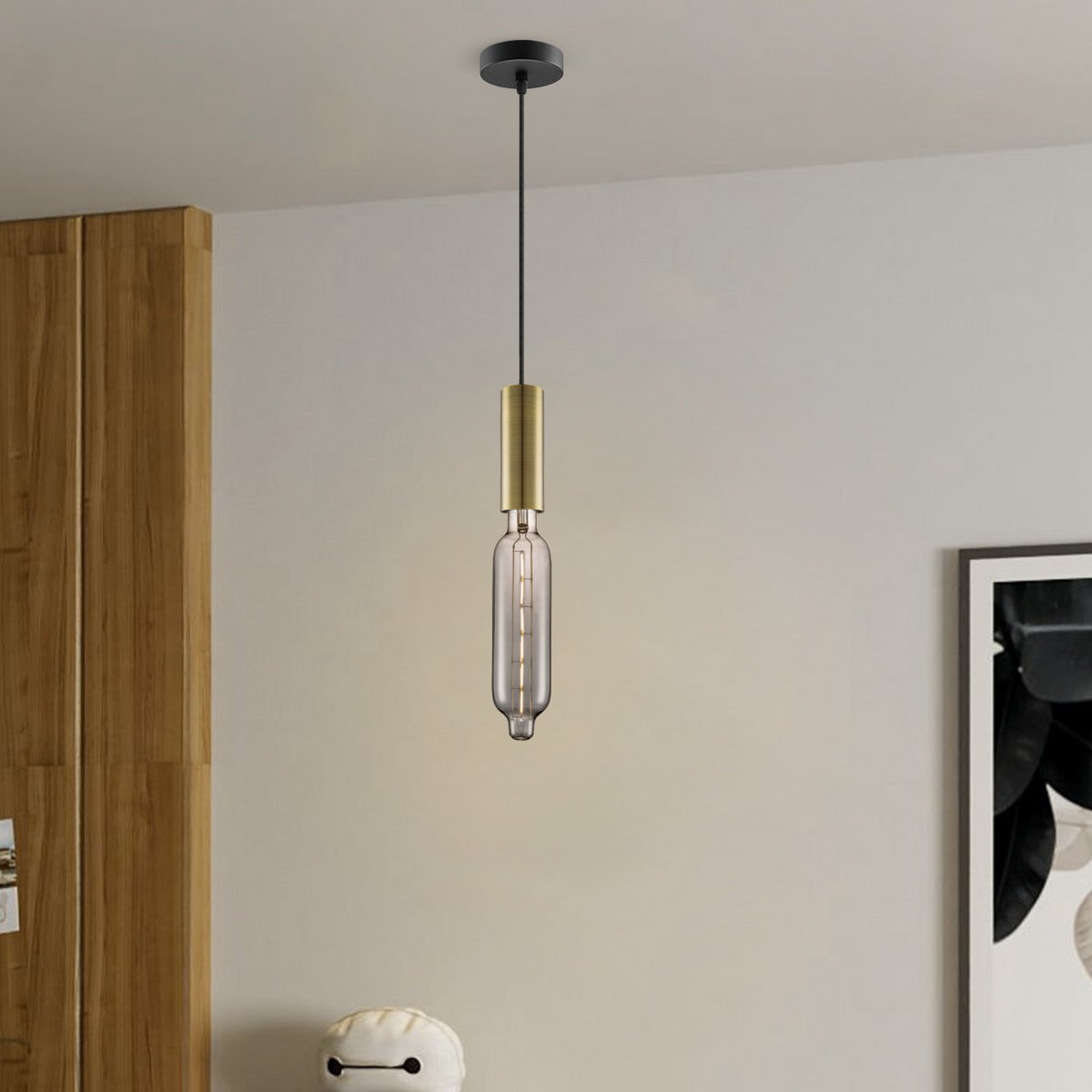 Home Sweet Home hanging lamp bronze Saga Tube - G78 - dimmable E27 smoke