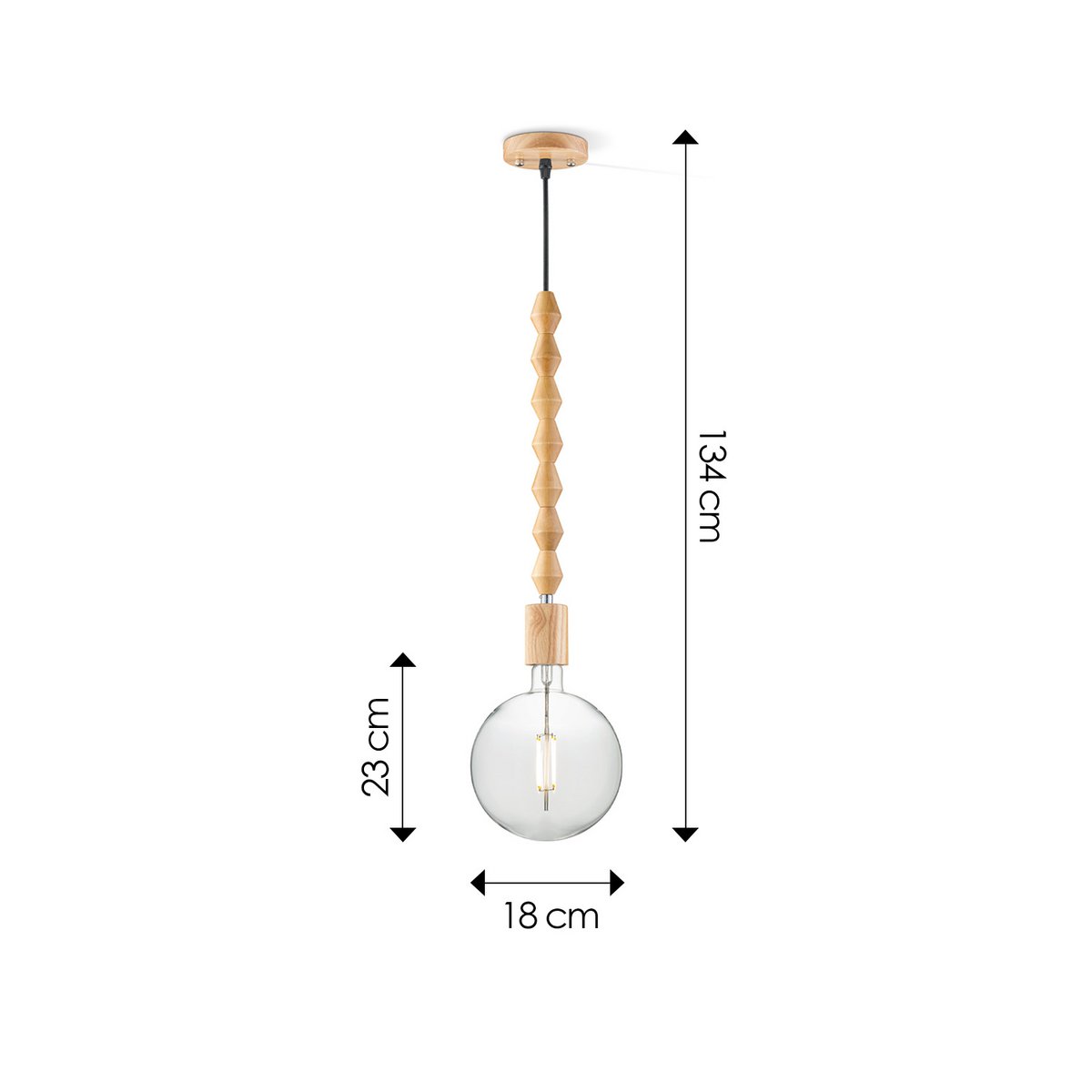 Home Sweet Home hanging lamp Dana Globe - LED G125 - dimmable E27 clear