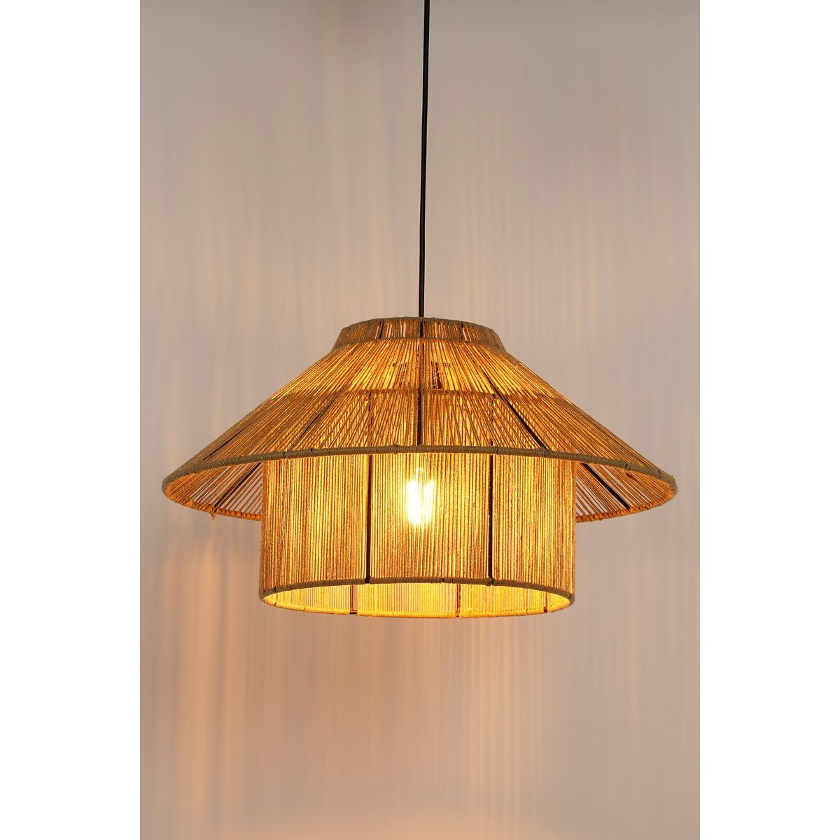 Elsa Hanging Lamp - H28 x Ø50 cm - Jute - Light brown