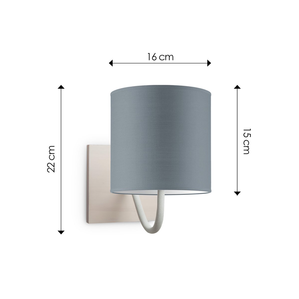 Home Sweet Home Wandlamp - Beach E27 Lampenkap grijs 16cm