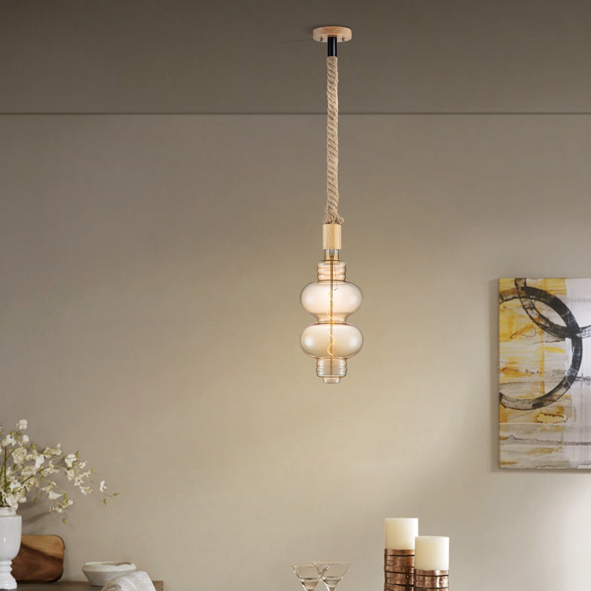 Home Sweet Home hanging lamp Leonardo Diabolo - G180 dimmable E27 amber