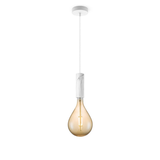 Home Sweet Home hanging lamp Marble Saga Pear - G160 - dimmable E27 amber