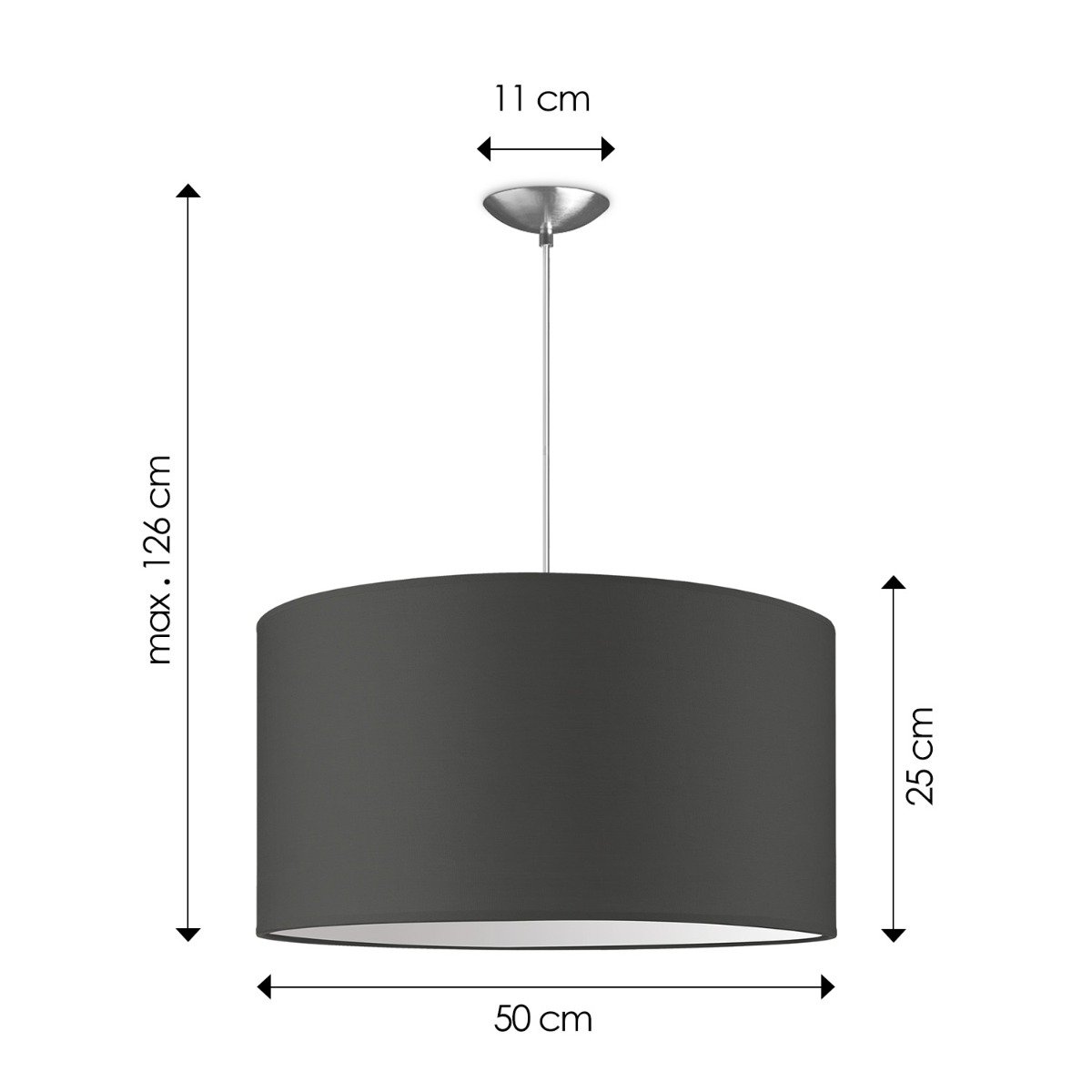 Home Sweet Home hanging lamp Bling with lampshade, E27, anthracite, 50cm