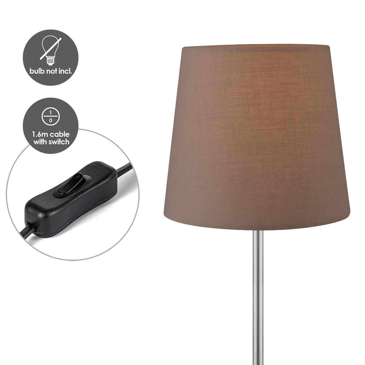 Home Sweet Home Modern table lamp Arica - brown - 15/15/33cm - Fabrics