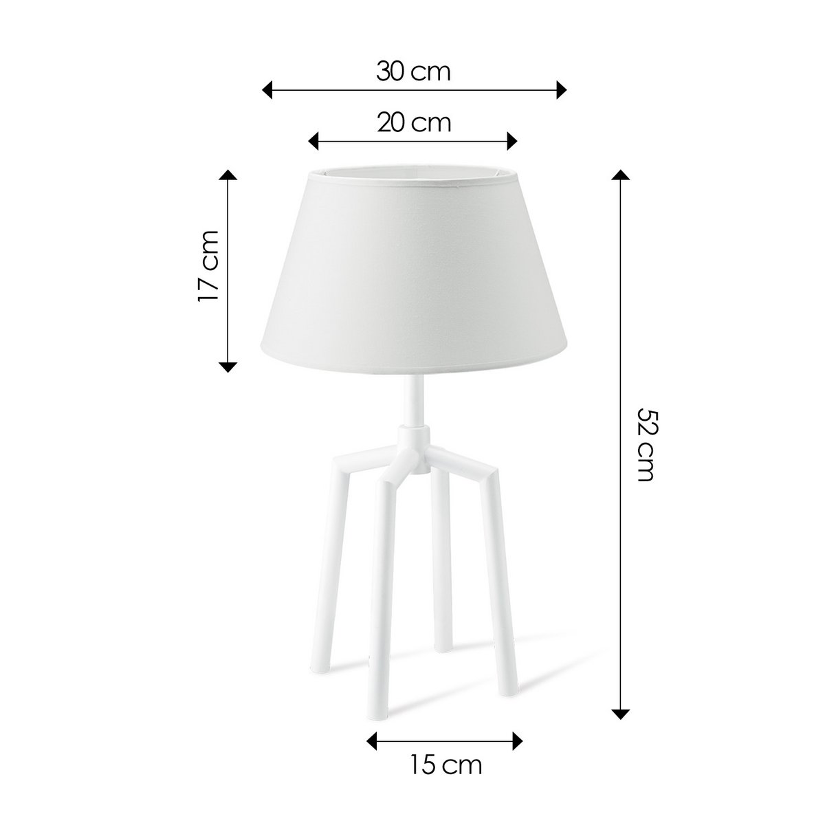 Home Sweet Home Table Lamp Largo - Unique Spinn-base White Lampshade