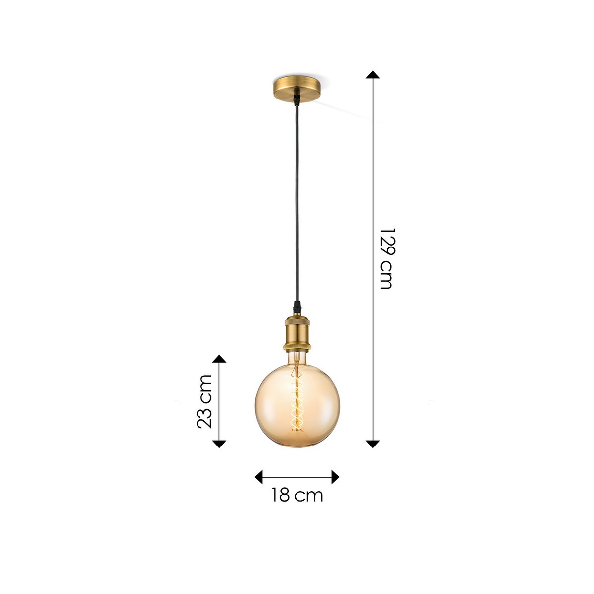 Home Sweet Home hanging lamp bronze vintage - - dimmable E27 amber