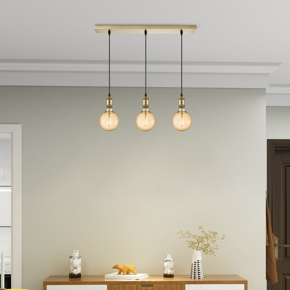 Home Sweet Home hanging lamp vintage - 3 LED lamp G180 - dimmable E27 amber