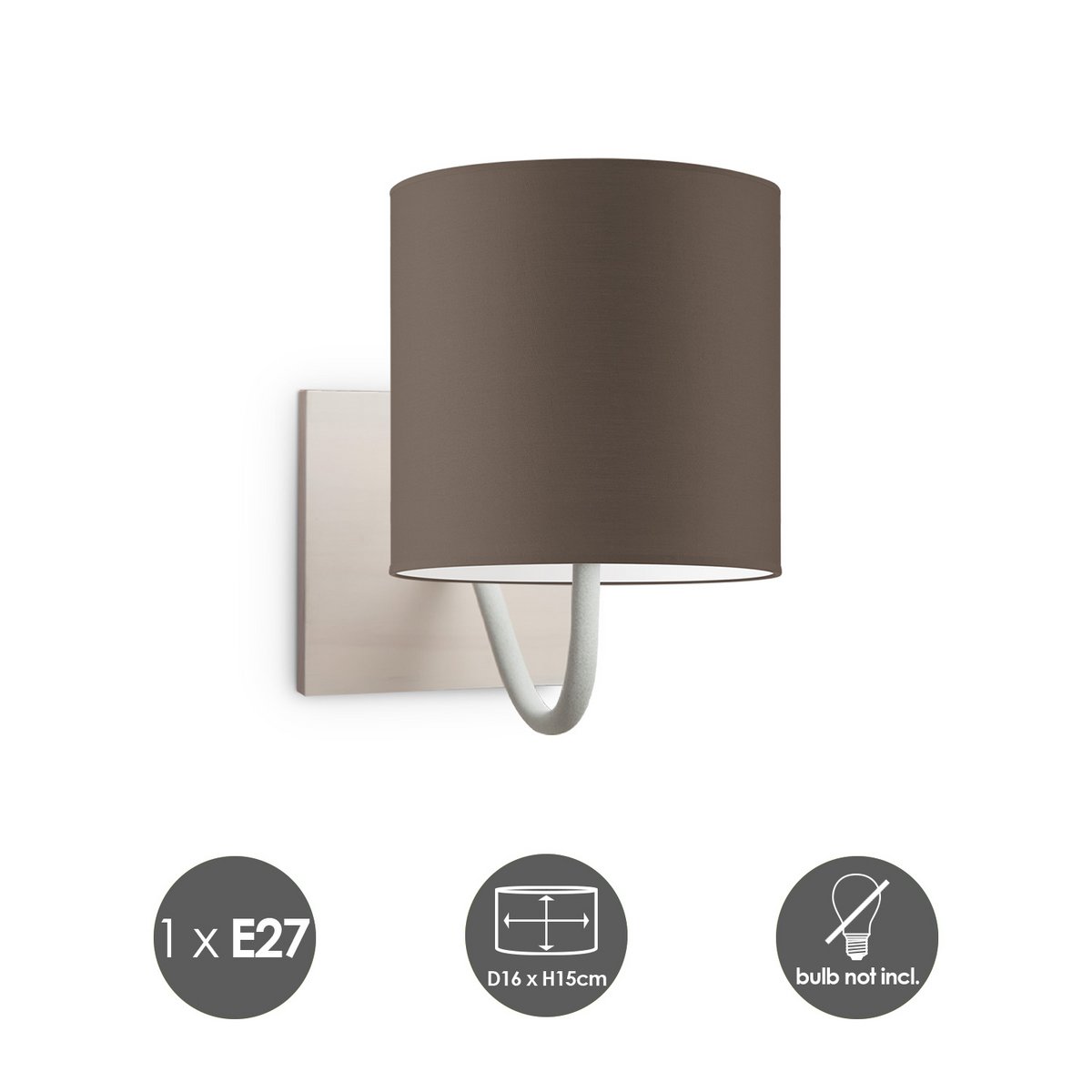 Home Sweet Home Wall Lamp - Beach E27 Lampshade taupe 16cm