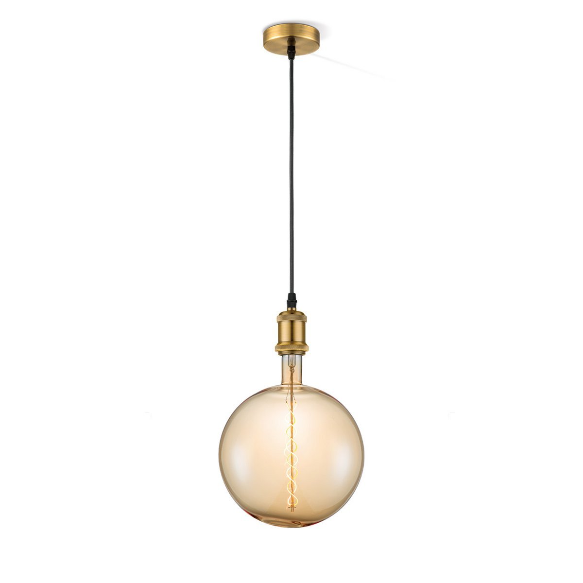 Home Sweet Home hanging lamp bronze vintage Globe - - dimmable E27 amber