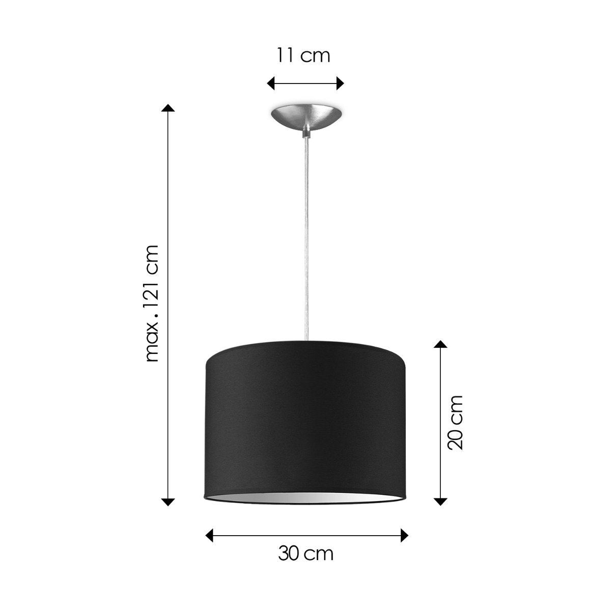 Home Sweet Home hanging lamp Bling with lampshade, E27, black, 30cm